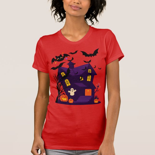T-shirt Halloween Mystery House Tee 🏚️ 🎃 (Devant)