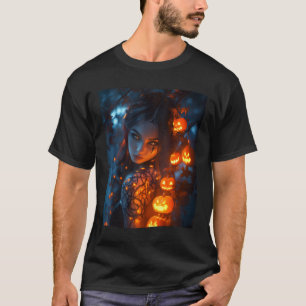 T-shirt Halloween Mystical Enchanter sorcière brillant Pum