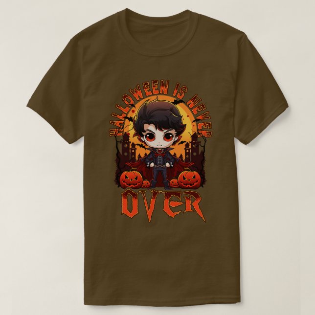 T-shirt Halloween n'est jamais fini Chibi Vampire Boy (Design devant)