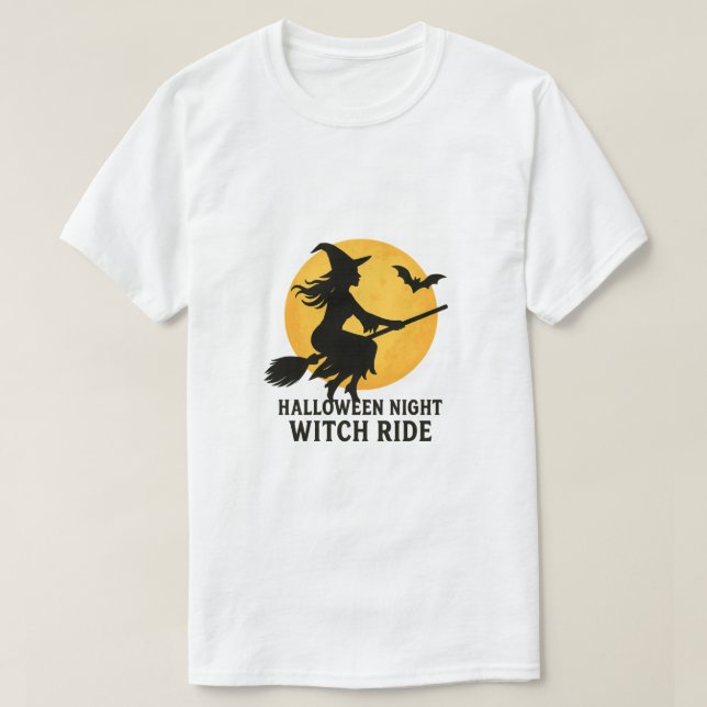 T-shirt Halloween Night Witch Ride (Design devant)