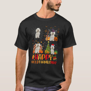 T-shirt Halloween Noël Bichon Frise Chien Hallothankisme