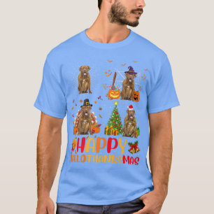 T-shirt Halloween Noël Dogue De Bordeau Chien Hallothan