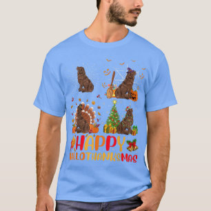 T-shirt Halloween Noël Drôle Chien Terre-Neuve Halloth