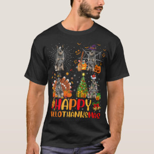 T-shirt Halloween Noël Funky Blue Heeler Chien Hallotha