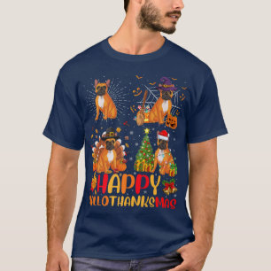 T-shirt Halloween Noël Funky French Bulldog Hallothan