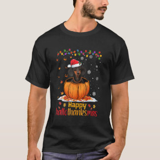 T-shirt Halloween Noël Hallothanksmas Hallothanksmas Dachs