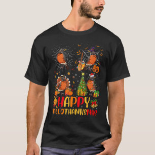 T-shirt Halloween Noël Robin américain oiseau Hallothan