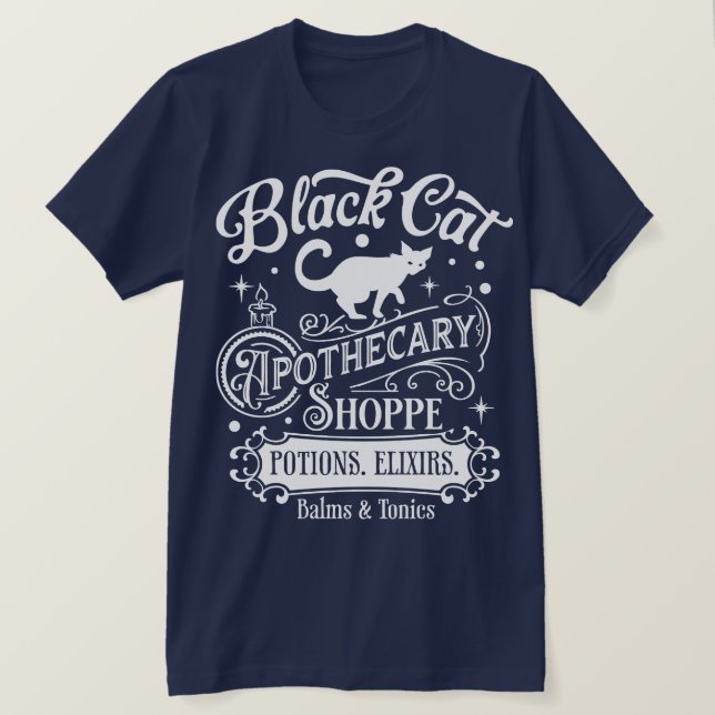 T-shirt Halloween noir de chat (Design devant)