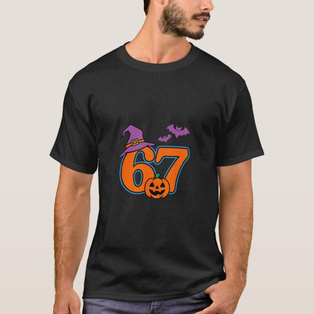 T-shirt Halloween Number 67 Ts Pumpkin Witch Hat  (Devant)