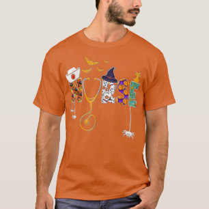 T-shirt Halloween Nurse Cute Health Worker Halloween Patte