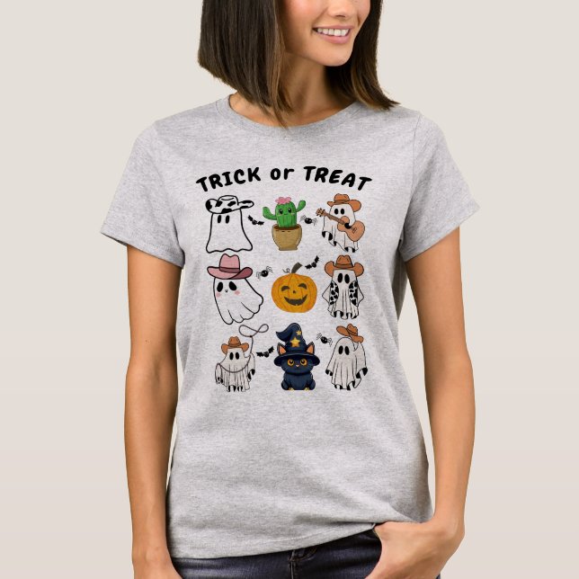 T-shirt Halloween Occidental Cowboy Ghost (Devant)
