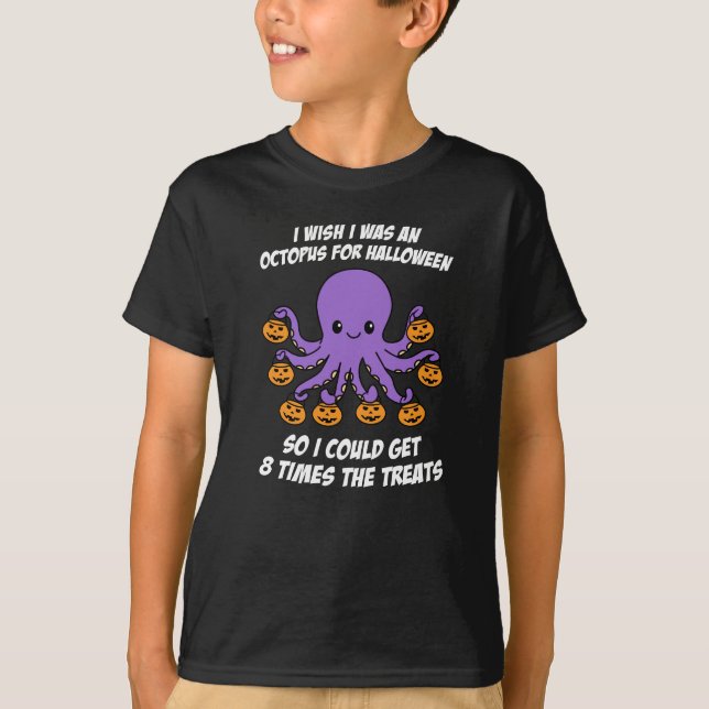 T-shirt Halloween Octopus Funny Traitements (Devant)