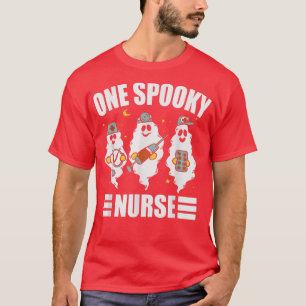 T-shirt Halloween One Spooky Nurse Cute Ghosts and Night S