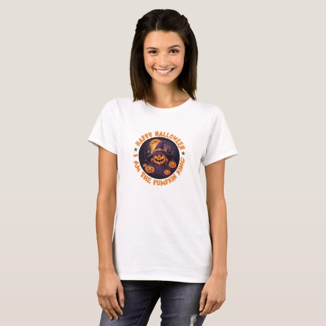T-shirt Halloween orange de l'équipage Boo (Devant entier)