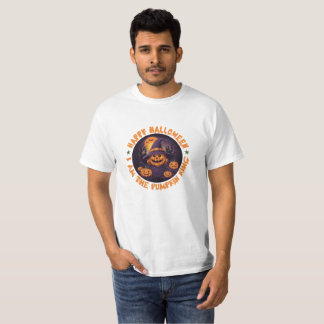 T-shirt Halloween orange de l'équipage Boo