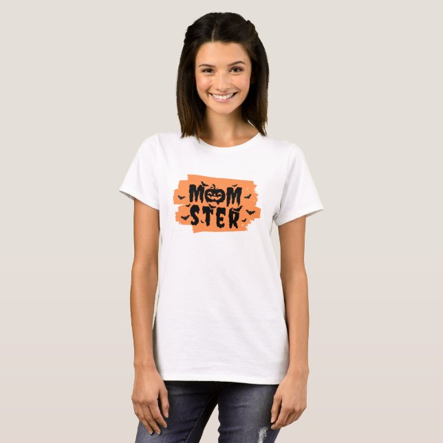 T-shirt Halloween orange et noir (Devant entier)