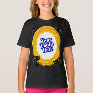 T-shirt Halloween Orange Yellow Swirl Avec Vos Chats Photo
