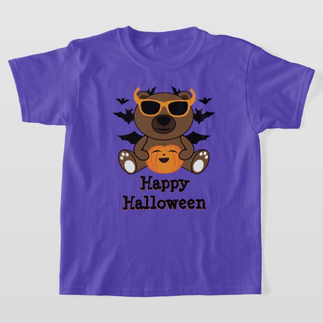 T-shirt Halloween ours citrouille Cool mignon Personnalise (Poser)