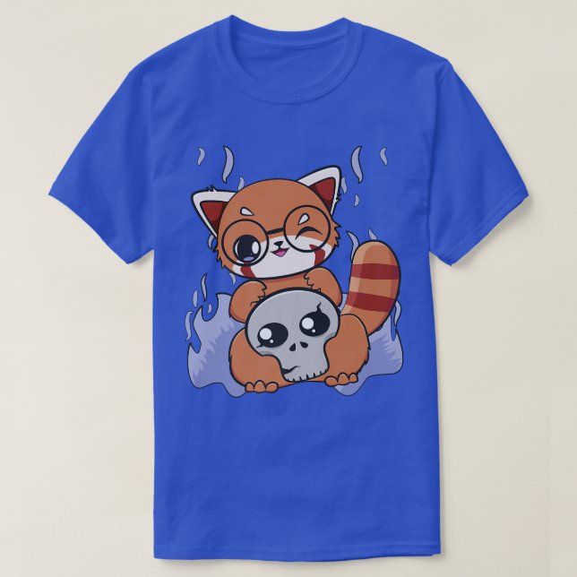 T-shirt Halloween Panda Rouge Chibi Sorcière Pyjama Anime  (Design devant)