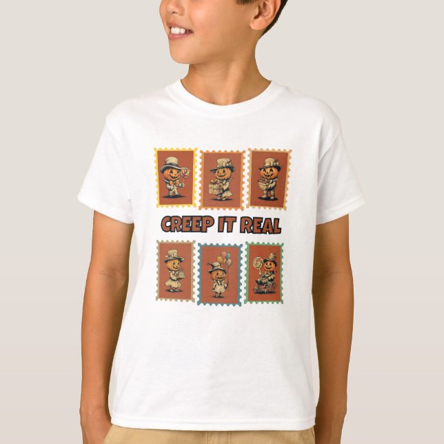 T-shirt Halloween par Six Jack o Lanterns en Orange (Devant)