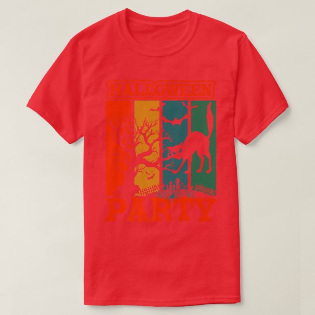 T-shirt Halloween Party Funny Scary Haunted Forest Design  (Design devant)