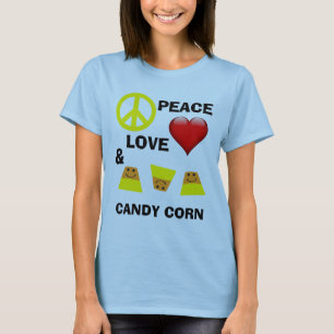 T-shirt Halloween Peace Love et Candy Corn