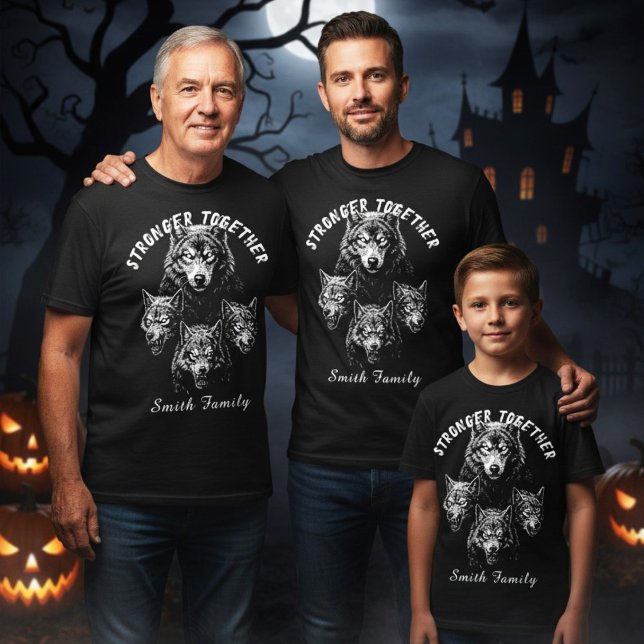 T-shirt Halloween personnalisé famille forte ensemble (Créateur téléchargé)