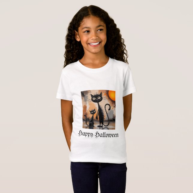 T-Shirt Halloween Petit Chat Gros Chat (Devant entier)