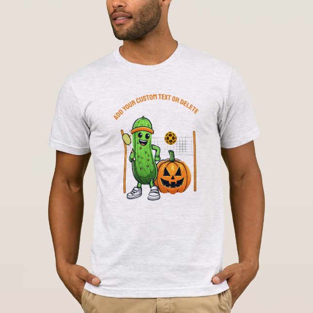 T-shirt Halloween Pickleball Court Sports Amateurs Citroui (Devant)