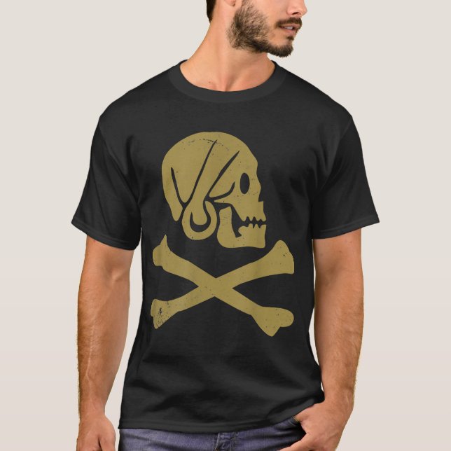 T-shirt Halloween Pirate Crâne Et Crossbones (Devant)