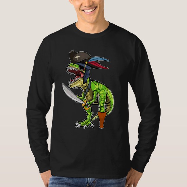 T-shirt Halloween Pirate Dinosaur T Rex Tyrannosaurus Garç (Devant)