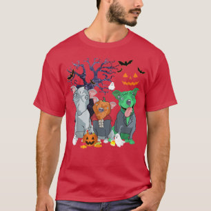 T-shirt Halloween Pitbull Dog Witch Scary Halloween Costum
