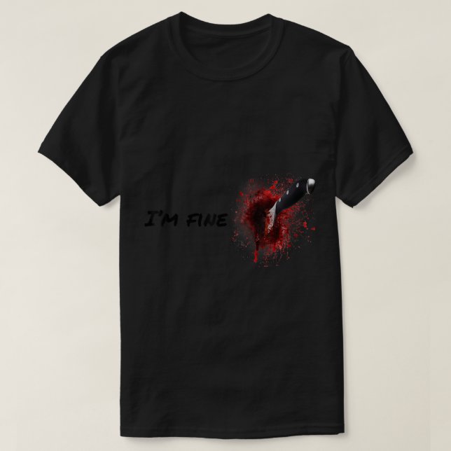 T-shirt Halloween plaie de tache de sang et blessure au sa (Design devant)