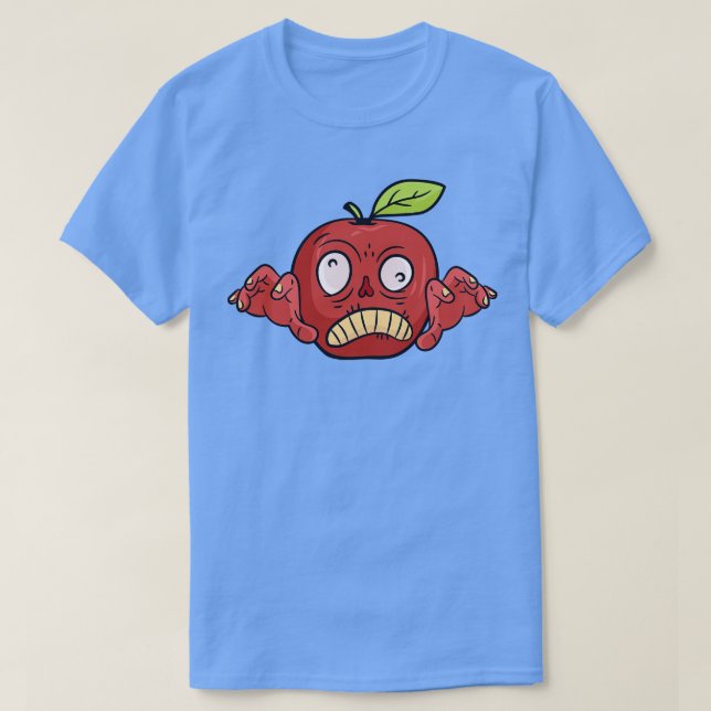T-shirt Halloween Pomme Zombie Aliments Monster de fruits  (Design devant)