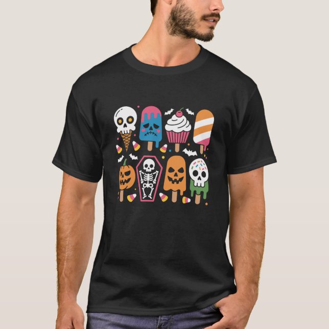 T-shirt Halloween Popsicle d'été Halloween Crème de glace  (Devant)