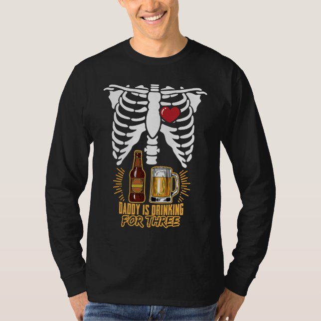 T-shirt Halloween Pregnancy Baby Skeleton Candy XRay Pregn (Devant)