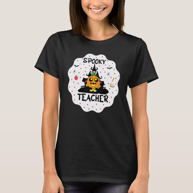T-shirt Halloween Prof effrayant Trick or Teach  Halloween (Devant)