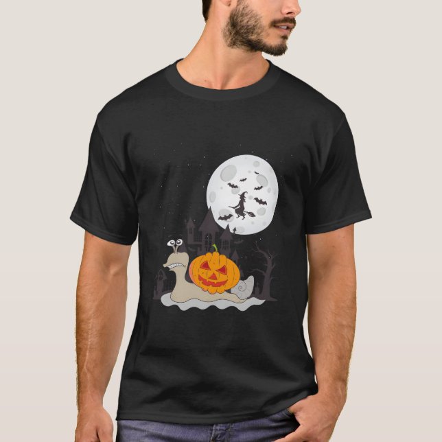 T-shirt Halloween Pumkin Snail (Devant)