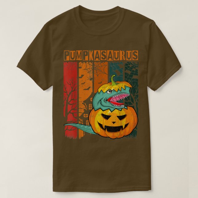 T-shirt Halloween Pumpkasaurus Dinosaur Enfants Citrouille (Design devant)