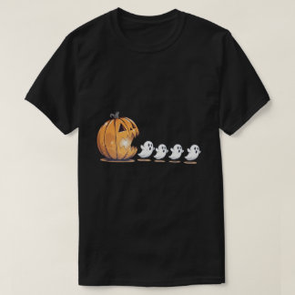 T-shirt Halloween Pumpkin Chasing Ghost Png, Halloween