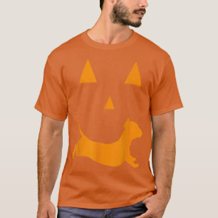 T-shirt Halloween Pumpkin Dachshund Jackolantern  Costume 