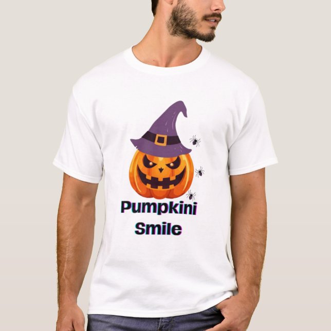 T-shirt Halloween Pumpkini Smile | Citrouille éffr (Devant)