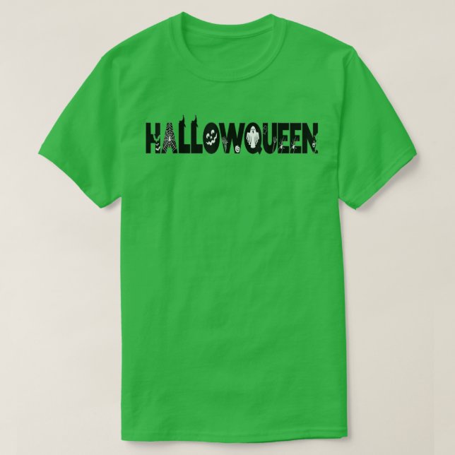 T-shirt Halloween Punny Hallowqueen (Design devant)