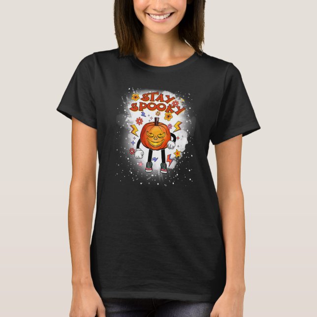 T-shirt Halloween Restez Éffrayant Effraction Jack-o'-lant (Devant)