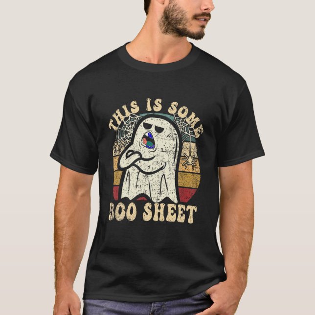 T-shirt Halloween Retro Boo Ghost Ceci Est Une Feuille De  (Devant)