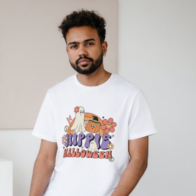 T-SHIRT HALLOWEEN RÉTRO HIPPIE SUPER HALLOWEEN GHOSTS (Créateur téléchargé)