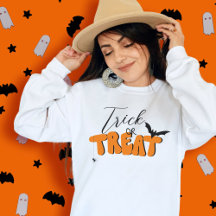 Halloween Retro Trick ou traiter Orange Black Girl