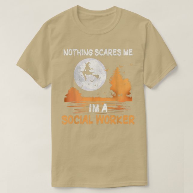 T-shirt Halloween Rien ne me fait peur Je suis une travail (Design devant)