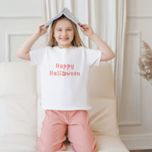 T-shirt Halloween rose Tartan Citrouille heureux