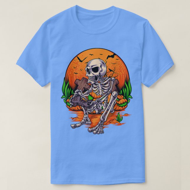 T-shirt Halloween s For Boys Kids Men Skeleton Gaming (Design devant)